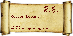 Retter Egbert névjegykártya
